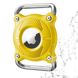 for Airtag Dog Collar Holder | for Airtag Dog Waterproof - Protective for Airtag Case Holder for Dog Collar Cats with Removable Metal Loop, Sturdy TPU, Lightweight, Compact Size (Yellow)