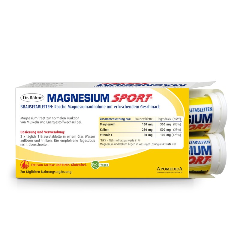 Dr. Böhm Magnesium Sport Effervescent Tablets for Performance and Endurance,