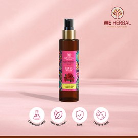 WE HERBAL Rose Water Toner - 100% Pure Rose Water, Refreshing & Hydrating, Makeup Remover, No Artificial Additives, 100ml (3.38 Fl Oz)