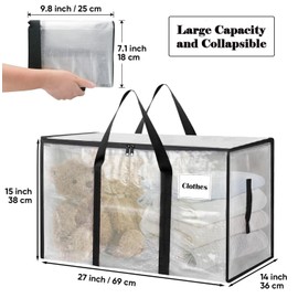 Xndryan Moving Bags Large Storage Bags, 2 Pack Large Capacity Laundry Bags Clothes Storage Bags with Zips Waterproof Strong Packing Boxes for Moving House, Ideal for Clothing Duvet Storage