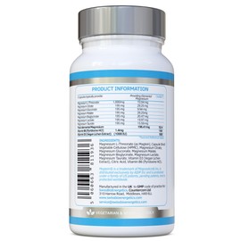 Magnesium L-Threonate Complex 7-in-1 with 1000mg of Magtein Plus Magnesium as Bisglycinate, Taurate, Citrate, Gluconate, Malate & Lactate - Supports Sleep - Vegan, UK Made and No Artificial Nasties