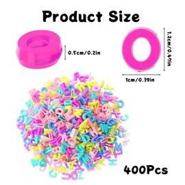 Letter Beads, Pack of 400, Colourful Alphabet Beads, Letter Beads for Bracelets, Letters for Crafts, DIY Bracelets, Necklaces, Crafts