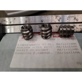 HAFELE screw-in socket w/ screwdriver slot threaded insert M8 /16x18mm NOT JUNK