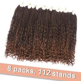 Goddess Box Braids Crochet Hair With Curly Ends 16 Inch Bohomian Box Braids Crochet Braids 8 Packs 3X Crochet Braids Synthetic Braiding Hair Extension for Black Women(16 Inch (Pack of 8), T1B 30)…