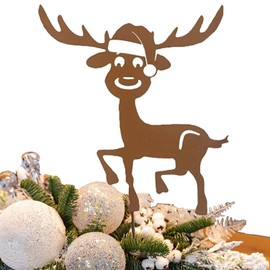 KRONLY Rudolf Reindeer Christmas Rust Stake 32 cm x 23 cm Garden Stake Metal