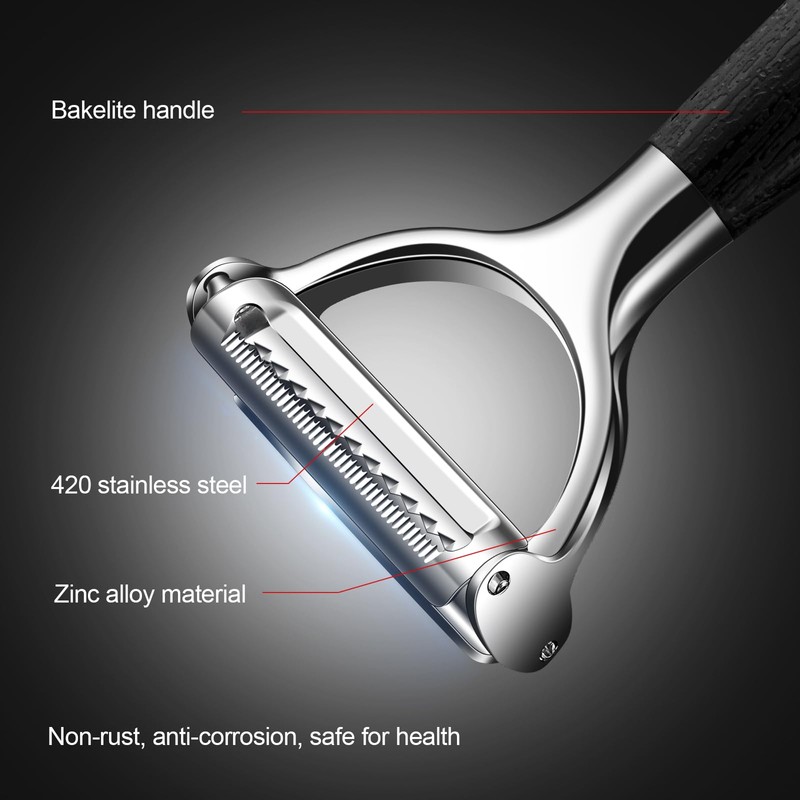Huakai 2-in-1 Julienne Peeler Vegetable Peeler for Kitchen