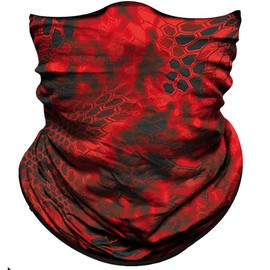 Obacle Face Mask for Sun Dust Wind Protection Breathable Seamless Face Mask Headband Bandana for Men Women Thin Neck Gaiter for Motorcycle Fishing Hunting Outdoor Sport (Python Skin Red Gray)