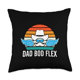 Exercise Routine Father Diet Condition Dad BOD Flex Fitness Lifestyle Health Habits Daddy Nutrition Throw Pillow, 18x18, Multicolor