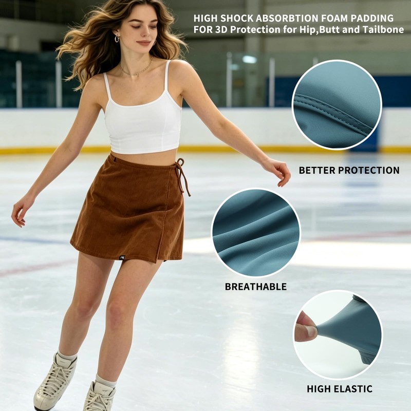 Women's Protective Skirt with Padded Shorts - Shock-Absorbing Hip &