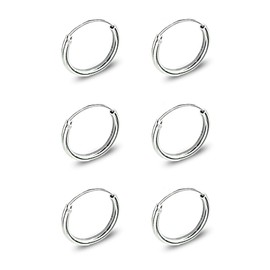 Hoop Earrings for Women Sterling Silver Cartilage Earring 10mm Round Small Hoops for Men Fashion Trendy Summer