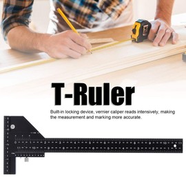 T-Type Dual Function Scriber Rulers, Woodworking Multifunctional T Ruler Measuring Carpentry Marking Gauge Carpenter DIY Wood Measure Ruler Crossed Scribing Drafting Tools for Workshop