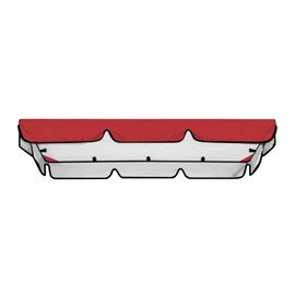 Swing Canopy Replacement Cover, Waterproof Sun Shade Porch Swing Canopy Replacement Top for 2-3 Seater Outdoor Garden Yard Patio Swing Cover (Red, 65×45×5.9 Inch)