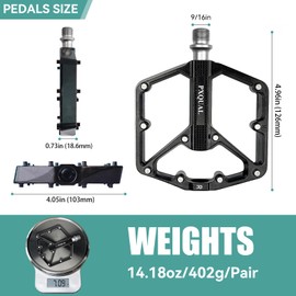 Road/Mountain Bike Pedals, 3 Bearings MTB Pedals, 9/16" Aluminium Alloy Lightweight Bicycle Flat Pedal for BMX MTB Road Bikes