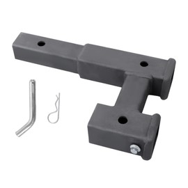 Black Truck Dual 2' Trailer Hitch Receiver Rise-Drop Adapter Extender Tow Steel 5000LB Capacity with Pin and Clip