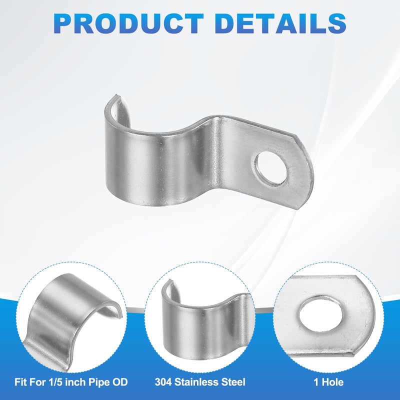 PATIKIL 14mm Rigid Pipe Strap, 12 Pcs 304 Stainless Steel
