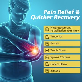 Cozyhealth Elbow Brace, Tennis Compression Sleeve Wrap for Golfers, Bursitis,Tendonitis, Left or Right Arm Tendonitis Support Strap for Golf, Men and Women, Epicondylitis and Sports Recovery Cub