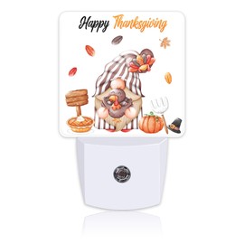Uiaoiais Thanksgiving Cute Gnome Turkey Pumpkin Night Light for Kids, LED Night Light Plug into Wall with Dusk to Dawn Sensor for Girls Boys Women Room Decor,Hallway,Kitchen,Bathroom,Nursery,Stairs