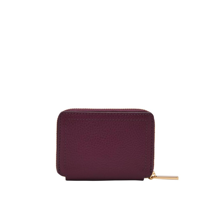 Fossil Logan Zip Around Card Case, Purple, Casual