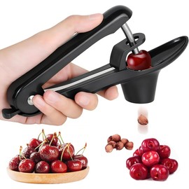 Cherry Pitter, Heavy-Duty Stainless Steel Cherry Olive Pitter Tool, Easy Press Cherry Pit Remover for Cherry Jam Pie, Effortless to Use & Clean