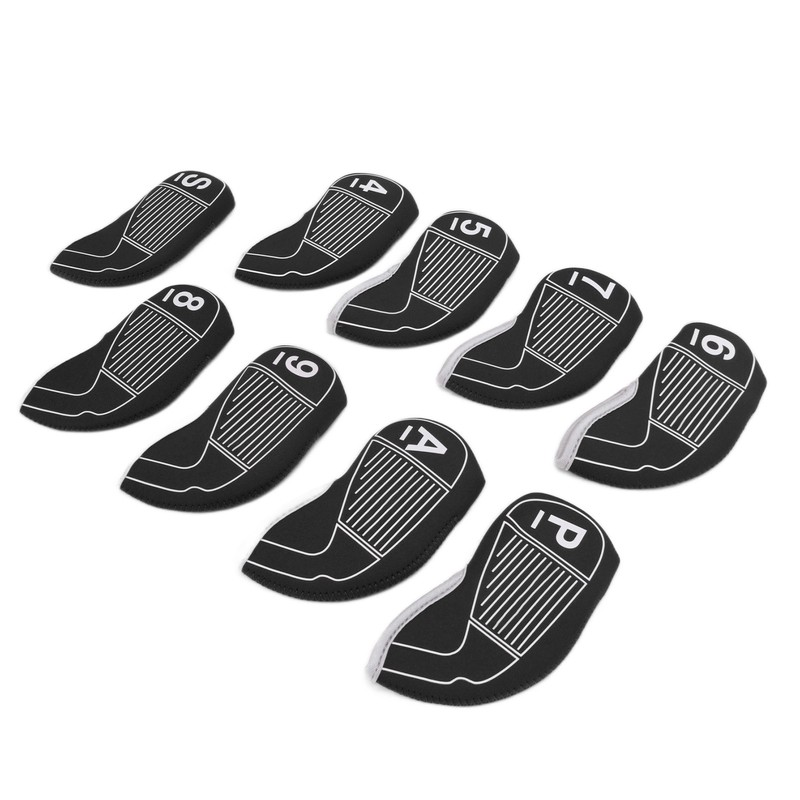 9pcs/set Golf Iron Head Covers Set Waterproof Golf Club Head