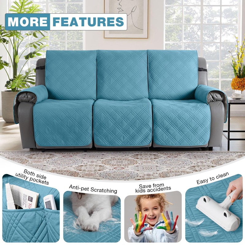 TAOCOCO 100% Waterproof Recliner Sofa Covers 3 Seater Split Couch
