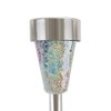 Solar Outdoor LED Light, Battery Operated Stainless Steel Mosaic Pillar