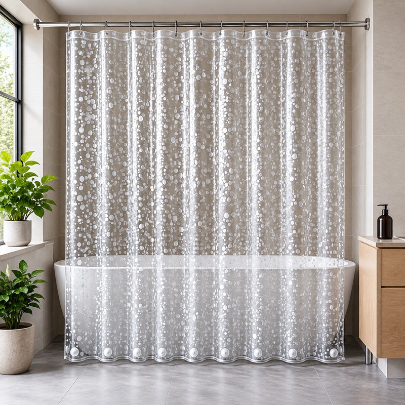 Clear PEVA Shower Curtain Liner for Bathroom – Waterproof Design