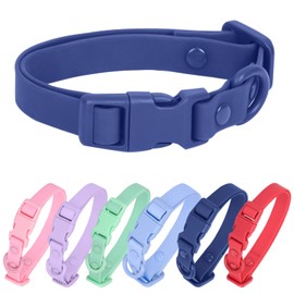 Waterproof Dog Collar Soft Rubber Dog Collar with Safety Buckle Adjustable Pet Collars for Small Medium Large Dogs