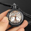 Tiong Black Retro Quartz Tree of Life Glass Cabochon Design