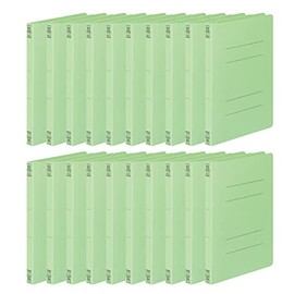 Kokuyo F-V12GX20 File, Flat File, Cover Cover, Resin Jig, 2 Holes, A5, Vertical, Green, Set of 20