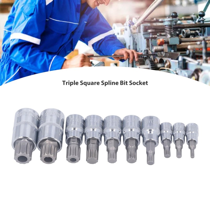 Triple Spline Bit Socket 10 Pcs M4 To CR V