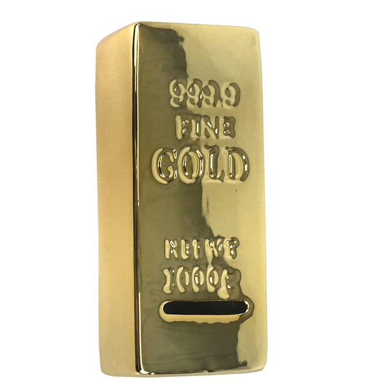 Gold Bar Bank Coin Saving Money Ceramic Novelty Gift