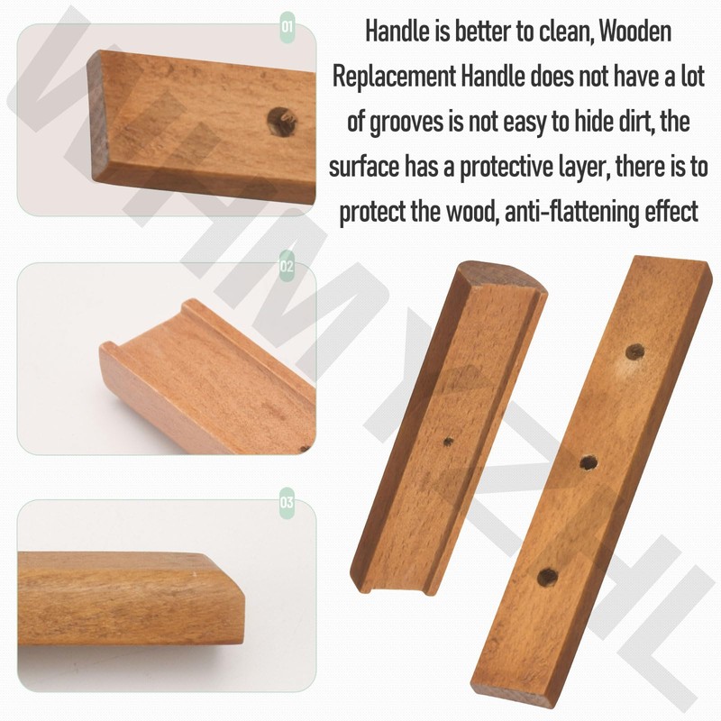 2-Pack Custom Wooden Replacement Handle for Weber Charcoal Grill -