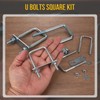 DTGN M8x50x100mm U Bolts Square Kit - 2Set - Carbon