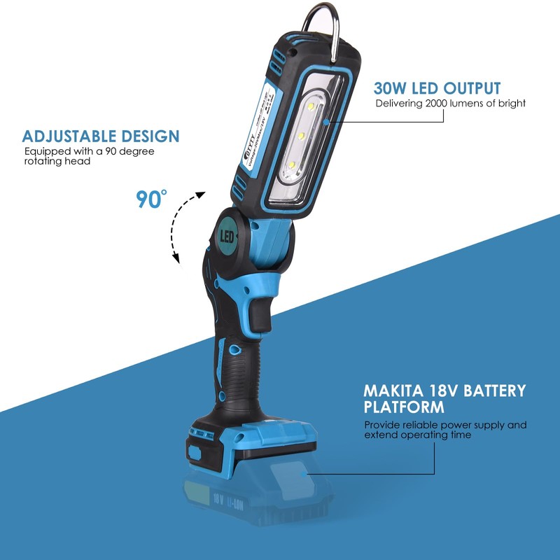 OTYTY LED Work Light for Makita 18V Battery, 30W 2000LM