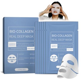 Korean Organic Collagen Real Deep Mask, Anti-Wrinkle Lifting Face Mask, Collagen Mask Overnight, Collagen Reverse Film Soluble Collagen Sheet Mask with Hydrolysed Collagen (6)