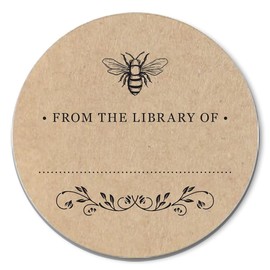 Port of Reverie Bookplate Stickers, Set of 48 From the Library of Stickers, Round Self-Adhesive Labels