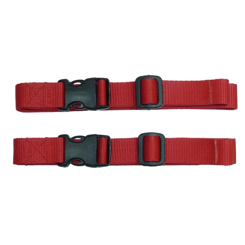 Webbing Strap with Quick Release Buckle, Pack of 2 (Red,