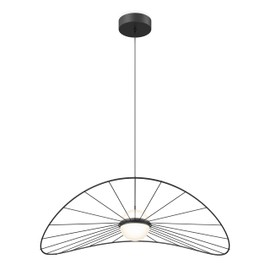 artika Tolena 15W LED Integrated Modern Pendant Light Fixture, Black - Ideal for Dinning Room, 1100 Lumens, Tunable White Technology 3000-4000-5000 Kelvin