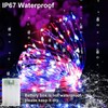 YAOZHOU Patriotic Red White and Blue Fairy String Lights Battery
