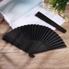 Fhioevt Pack of 4 Black Hand Fan Folding Fan Handheld