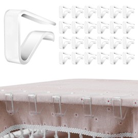 24 Pieces Clear Tablecloth Clips, Durable Plastic Table Cover Holders, Windproof Transparent Clamps for Securing Tablecloths Indoor Outdoor Party, Wedding, Christmas Event, Picnic, Camping (24, Small)