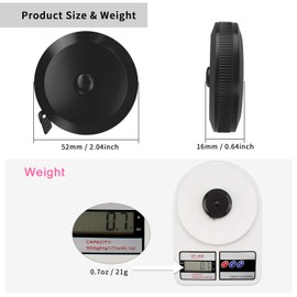 DiCUNO 60-Inch 1.5 Meter Soft and Retractable Measuring Tape,Pocket,Body Tailor Sewing Craft Cloth Dieting Tape Measure (3 Pcs of Black)