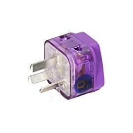 AC POWER TRAVEL ADAPTER PLUG FOR AUSTRALIA CHINA NEW ZEALAND ARGENTINA FIJI ISLANDS / WITH DUAL PLUG-IN PORTS AND SURGE PROTECTION / GROUNDED