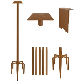 Sungaryard 90Inch Heavy Duty Bird House Pole Mount Kit with Frosted, Bird Feeder Pole Kit with 5 Prongs Base and 2 Plates, for Outdoor, Yard, Garden, Brown(Birdhouse Not Include)