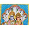Gold Foil Embossed Hindu God Lord Vishnu Goddess Lakshmi Shrine