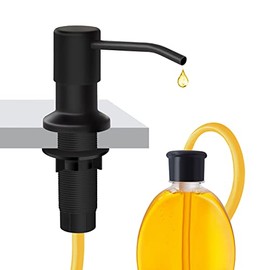 Soap Dispenser for Kitchen Sink and Extension Tube Kit, Stainless Steel Countertop Soap Dispenser with 47 Inches Tube Connects Directly to Soap Bottle, Hand and Dish Soap Dispenser Pump （Black）