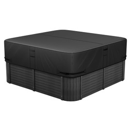 VEVOR Outdoor Hot Tub Cover, 85 x 85 x 20 Inch Weatherproof and Waterproof Hot Tub Cover Protector, 600D Heavy Duty Oxford Fabric and 950N Tearing Strength, Square Spa Covers for Hottub, Black