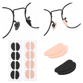Soft Foam Nose Pads Self Adhesive Non-Slip Eyeglass Nose Pads, Thick Nosepads for Eyeglasses Sunglasses Glasses,8 Pairs,1.5MM Black and Nude
