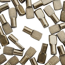 WidgetCo 1/4" Antique Brass Shelf Pins, Shelf Supports, Architectural Finish (Qty 100)